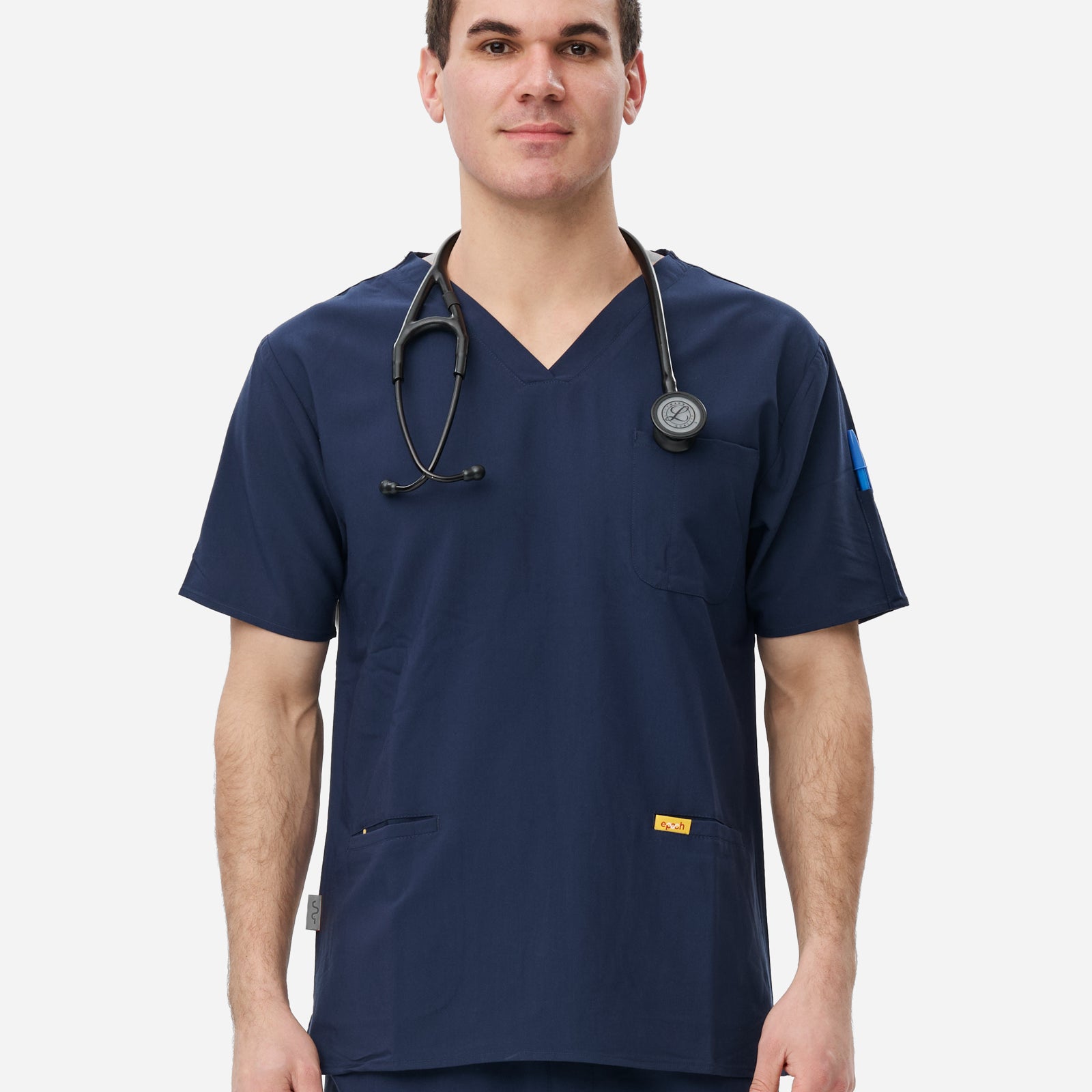 Mens 3-Pocket Scrub Top